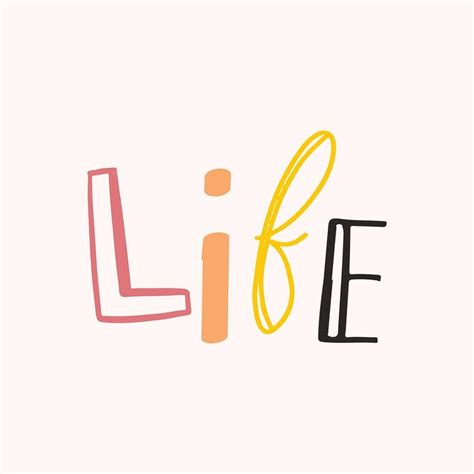 Life Word Vector Doodle Font Typography Free Image By