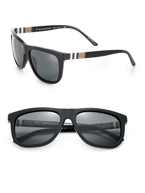 Burberry House Checked Square Sunglasses In Black For Men Lyst