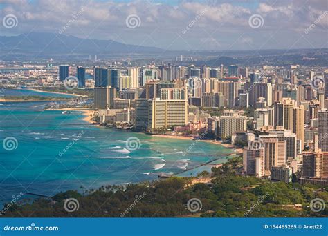 Skyline Of Waikiki Beach And Honolulu Stock Image Image Of Hawaiian