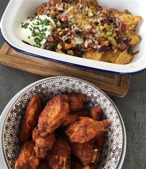 Homemade Chicken Wings And Chilli Nachos Rfood