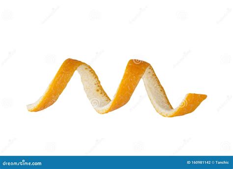 Spiral Orange Peel Isolated On A White Background Stock Photo Image