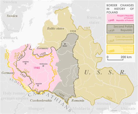 territorial evolution of poland [1000 1945] r mapporn