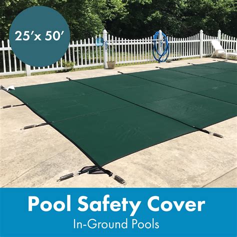 Waterwarden Inground Pool Safety Cover Fits 25 X 50 Green Mesh