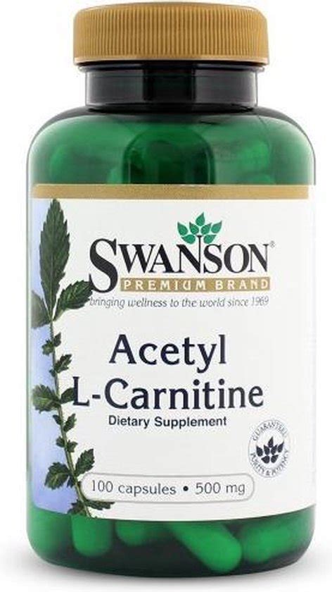 Swanson Health Acetyl L Carnitine 500mg 100 Capsules Bol