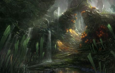 A Subterranean Cave By Hokikim Fantasy Landscape Fantasy Forest