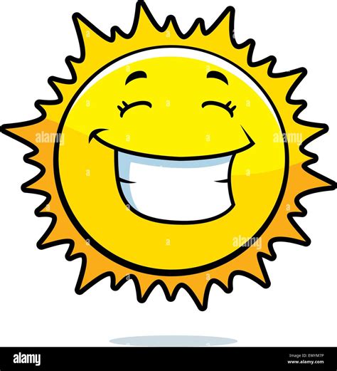 Una Caricatura Sol Amarillo Feliz Y Sonriente Imagen Vector De Stock