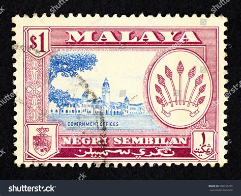 Gracias a esto, se logra una armonía de. Malaya Circa 1957 Purple Color Postage Stock Photo ...