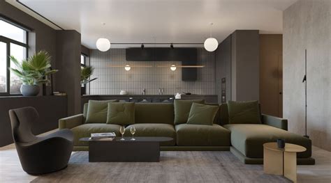 Olive Green Sofa Interior Design Ideas