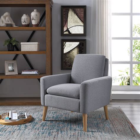 Lohoms Modern Accent Fabric Chair Single Sofa Comfy Upholstered Arm