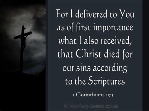1 Corinthians 153 Christ Died For Our Sins Gray
