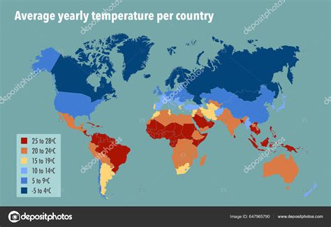 World Map Average Yearly Temperature Country Stock Photo By ©dkaramit