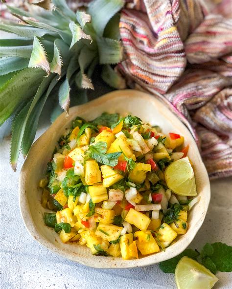 Spicy Grilled Pineapple Salsa Recipe By Archanas Kitchen