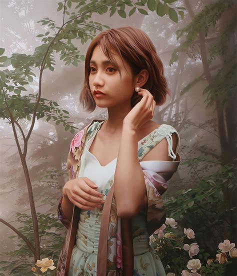 Artist Creates Photorealistic Paintings Of Japanese Women In Ethereal