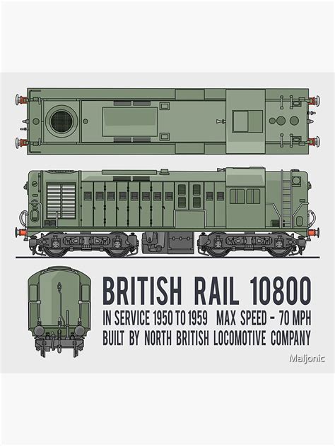 British Rail 10800 Locomotive Train Diagram T Sticker For Sale By
