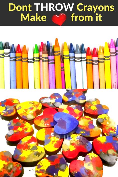 Recycle Old Crayons Heart Shaped Crayons Crayon Diy Crafts For Kids