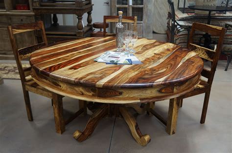 Round Rosewood Dining Tables With Natural Color Rosewood Chairs