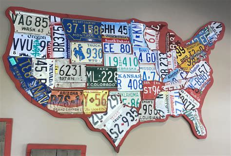 United States Map License Plates