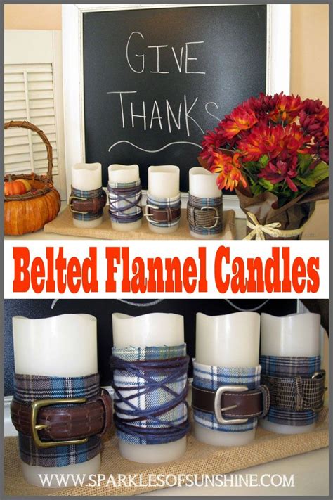 Belted Flannel Candles For Fall Cool Diy Projects