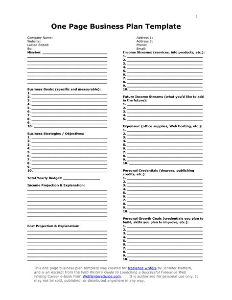 Printable One Pager Template Customize And Print