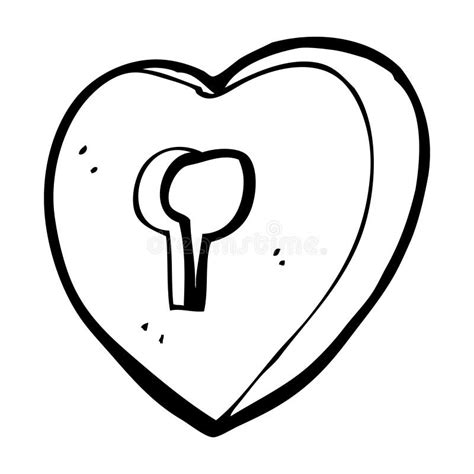 Cartoon Heart With Keyhole Stock Illustration Illustration Of Simple