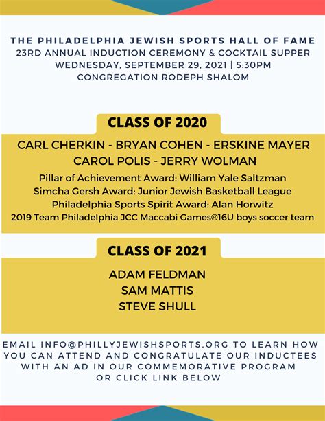 Philly Jewish Sports Hall Of Fame 23rd Annual Induction Ceremony