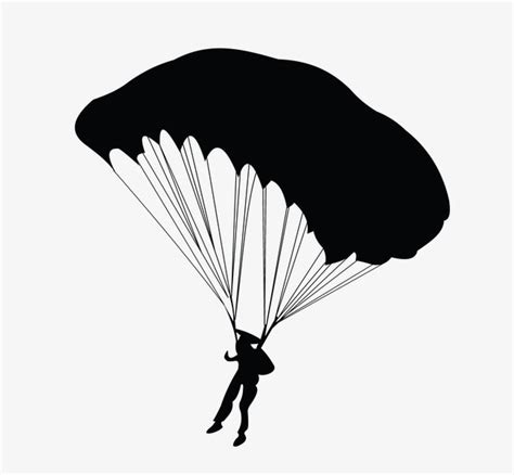 Parachuting Silhouette Vector Png Parachute Parachute Silhouette