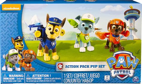 Paw Patrol Action Pack Pup Figuren 3er Set Version 2 Chase Rocky