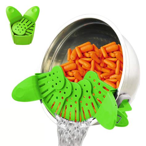 Buy Kitchen Strain Strainer Clip On Silicone Strainer Collapsible