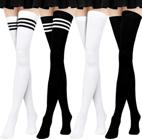 girls ladies women thigh high over the knee socks extra long cotton stockings ebay