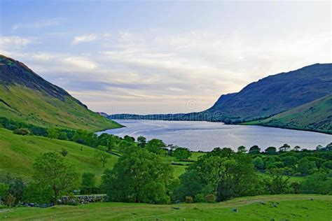 Panoramic Golden Hour View Of Wastwater At Wasdale Head Lake District