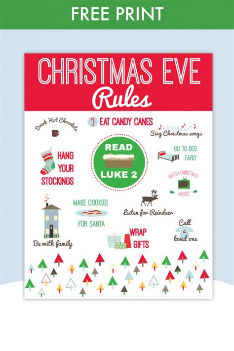 Free Christmas Eve Rules Print The Red Headed Hostess