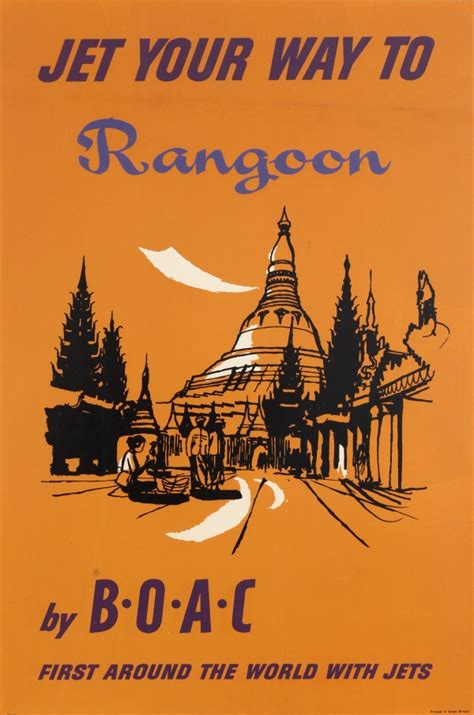 Original Vintage Posters Travel Posters Rangoon Myanmar Burma