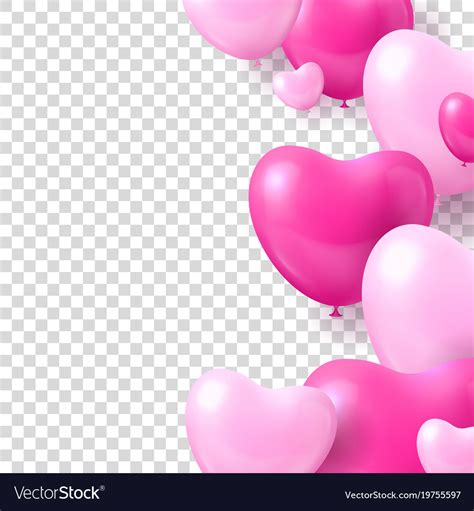 Air Balloons Form Hearts Transparent Background Vector Image