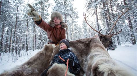 Longer Reindeer Rides In Santa Claus Village In Rovaniemi Lapland