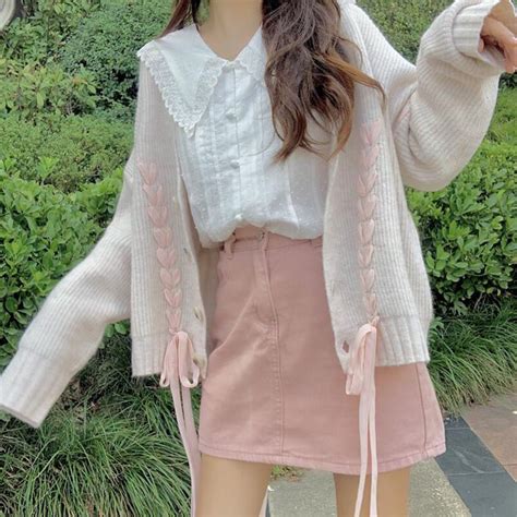 Pink Aesthetic Cute Korean Outfits