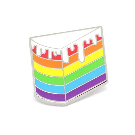 pride lgbtq gay rainbow cake enamel pin compoco