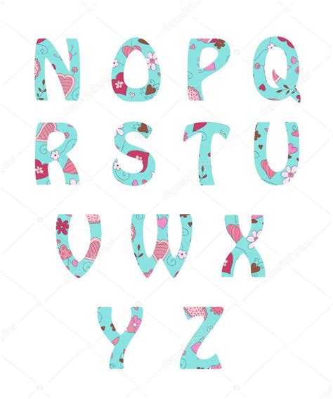 Alfabeto Vectorial Con Imagen Dibujada A Mano Vector Gráfico Vectorial