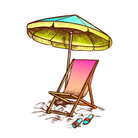 New users enjoy 60% off. Vintage Beach Chair Drawing Illustrations, Royalty-Free ...