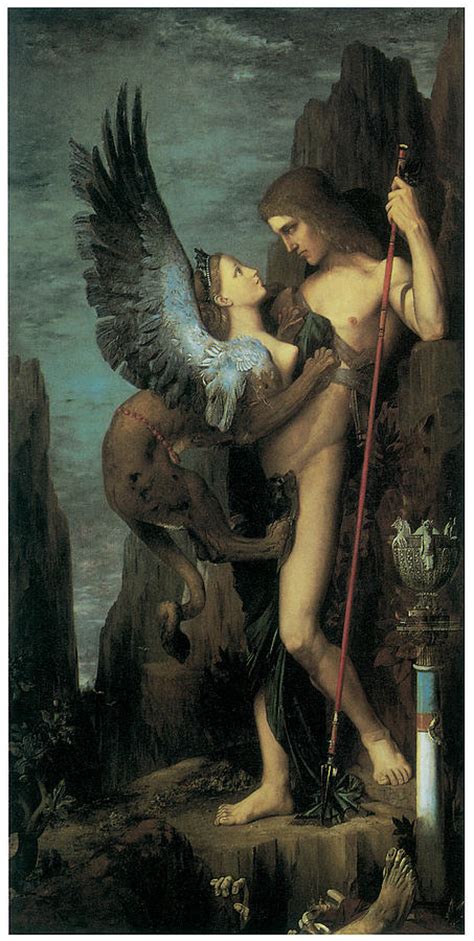 Oedipus And The Sphinx Painting By Gustave Moreau Pixels