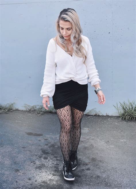 Fishnet Tights Outfit Ideas Fall Street Style COVET By Tricia