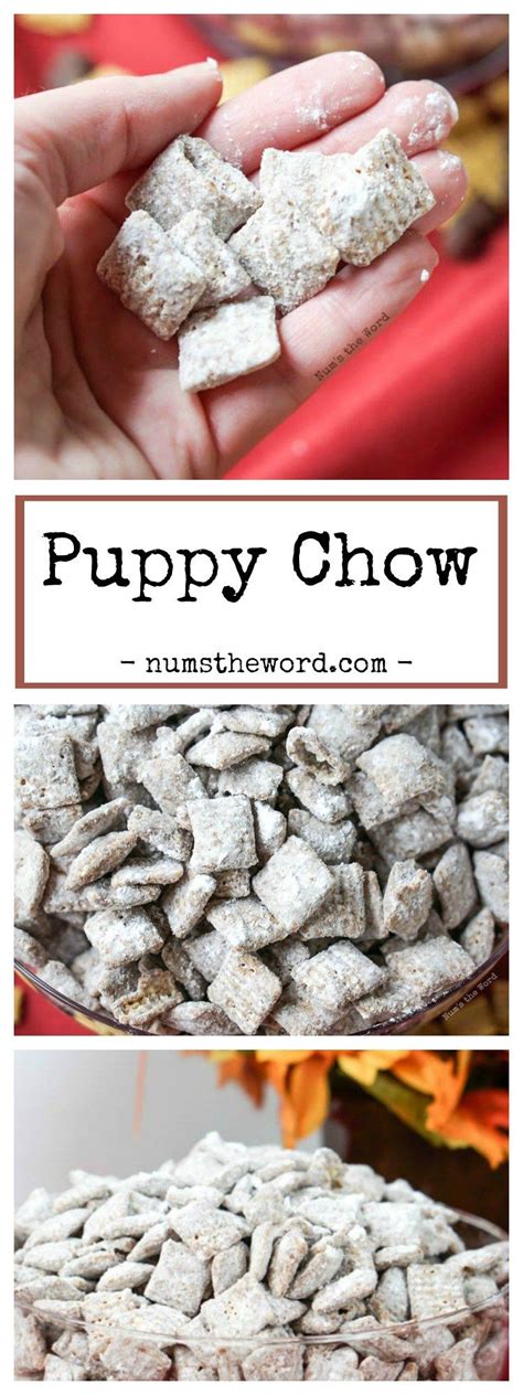 Only 4 ingredients (no butter) and a it will ruin your puppy chow, and consequently, your day. Puppy Chow Chex Mix | Puppy chow recipes, Chex mix recipes