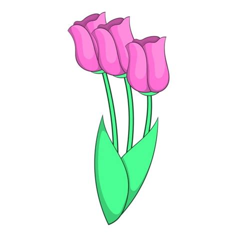 Estilo De Dibujos Animados Icono De Tulipanes Png Dibujos Imágenes