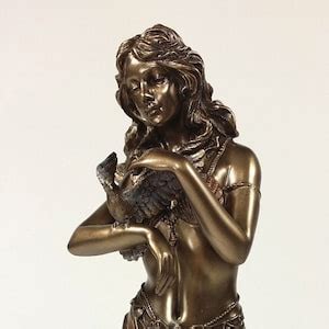 Aphrodite Greek Goddess Of Love On Seashell W Doves Statue Bronze Finish Etsy