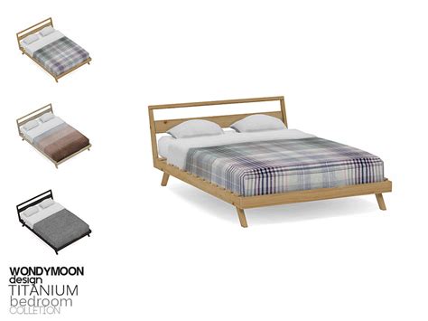 Wondymoon S Francium Double Bed Resource Furniture Sims 4 Cc Furniture
