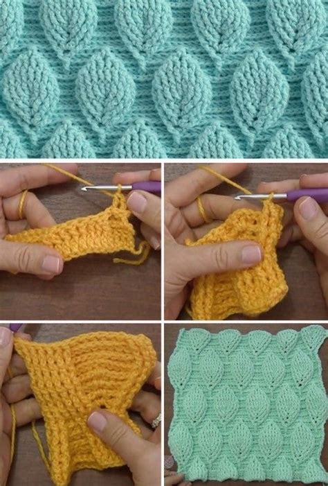 This pattern is easy to knit and looks very elegant. Crochet Leaf Stitch - Tutorial (Beautiful Skills - Crochet ...