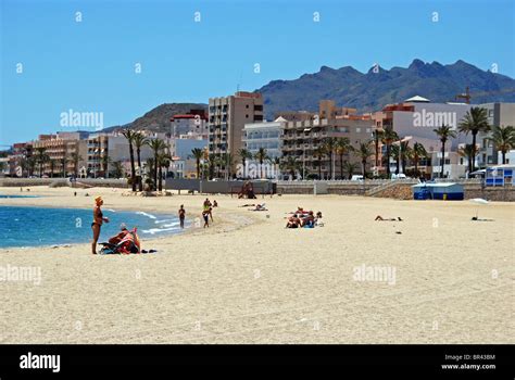 View Along The Beach Garrucha Almeria Province Costa Almeria