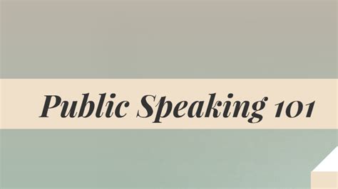 Public Speaking 101 By Moe Ash