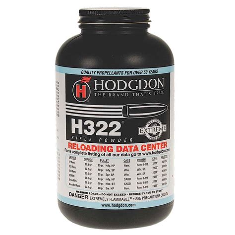 Hodgdon Extreme H322 Smokeless Powder 1lb Can 1lb Sportsmans