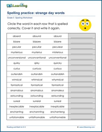 Spelling Worksheets Fifth Grade Spelling Worksheets Sexiezpix Web Porn