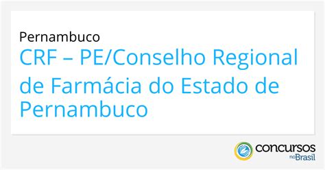 Concurso Conselho Regional de Farmácia CRF PE